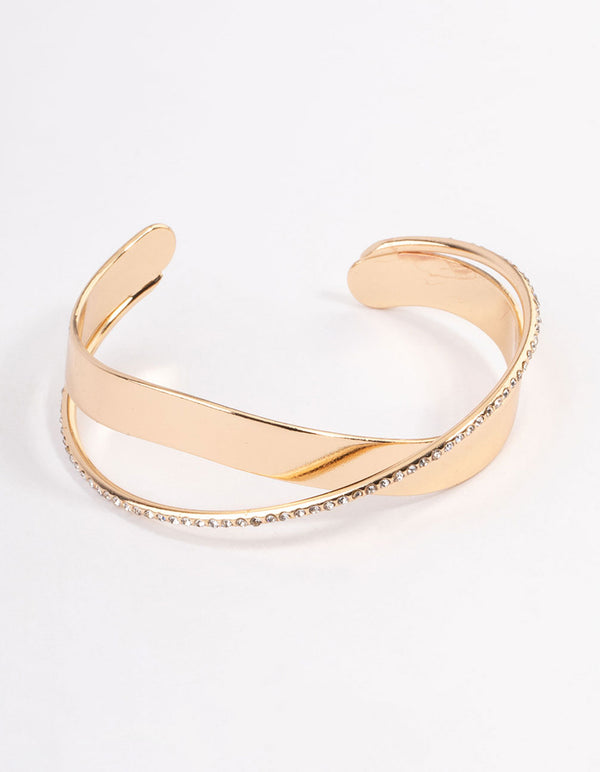 Gold Bling X Cuff Bangle