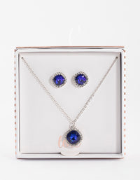 Silver Cushion Halo Jewellery Set - link has visual effect only