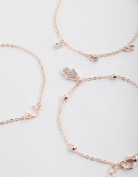 Rose Gold Diamante Fatima Bracelet Pack - link has visual effect only