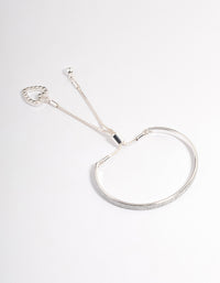 Silver Glitter Bangle Toggle Bracelet - link has visual effect only