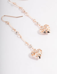 Rose Gold Diamante Filifgree Heart Drop Earrings - link has visual effect only