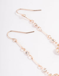 Rose Gold Diamante Filifgree Heart Drop Earrings - link has visual effect only