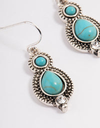 Antique Silver Cabochon Drop Earrings - link has visual effect only