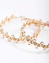 Gold Swirly Twisted Hoop Earrings 40mm - link has visual effect only