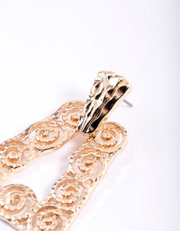 Gold Swirly Mini Door Knocker Earrings - link has visual effect only