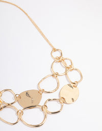 Gold Mixed Irregular Disc Necklace - link has visual effect only