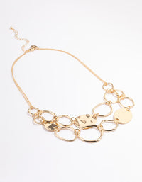 Gold Mixed Irregular Disc Necklace - link has visual effect only