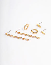 Gold Plated Cupchain Drop Earrings Pack - link has visual effect only