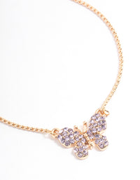 Lilac Pave Butterfly Toggle Bracelet - link has visual effect only