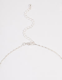 Silver Flat Chain Stick Necklace - link has visual effect only