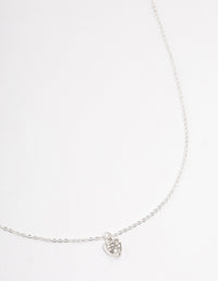 Silver Mini Bling Heart Necklace - link has visual effect only