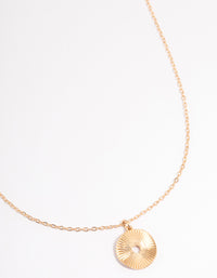 Gold Textured Disc Necklace - link has visual effect only