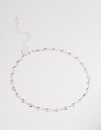 Silver Puffy Heart Choker - link has visual effect only