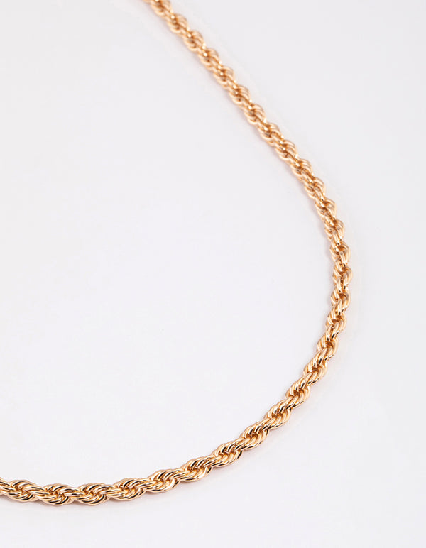 Gold Rope Chain Necklace