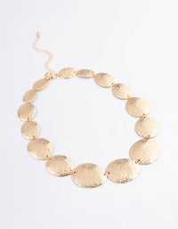 Gold Graduated Hammered Disc Necklace - link has visual effect only