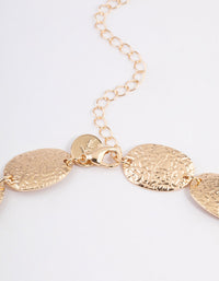 Gold Graduated Hammered Disc Necklace - link has visual effect only