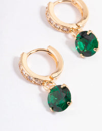 Gold Diamante Huggie Teardrop Huggie Earrings - link has visual effect only