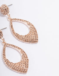 Rose Gold Diamante Pink Drop Earrings - link has visual effect only