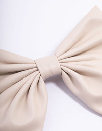 Faux Leather Netural Fabric Bow Clip - link has visual effect only