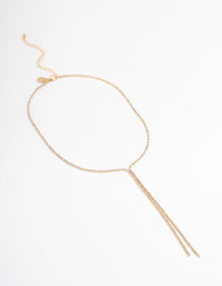 Gold Plated Diamante Y-Neck Short Necklace - link has visual effect only