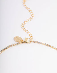 Gold Plated Diamante Y-Neck Short Necklace - link has visual effect only