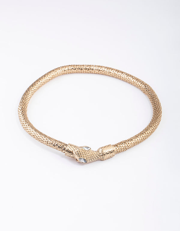 Gold Snake Wrap Necklace