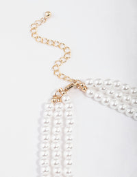 Gold Hammered Heart Pearl Choker - link has visual effect only