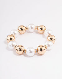 Gold Pearl Ball Bracelet - link has visual effect only