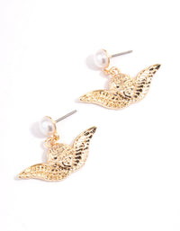 Gold Cherub Drop Earrings - link has visual effect only