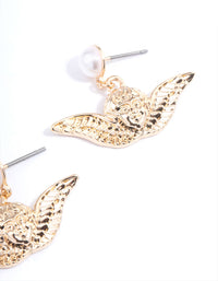 Gold Cherub Drop Earrings - link has visual effect only