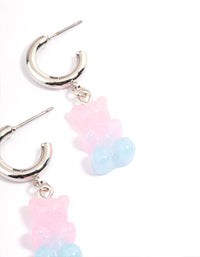 Silver Ombre Gummy Huggie Earrings - link has visual effect only