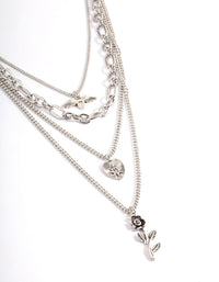 Rhodium Layered Necklace - link has visual effect only