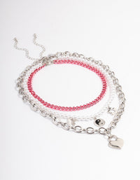 Pink Layered Charm Necklace - link has visual effect only