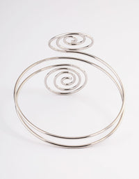 Rhodium Swirl Arm Cuff - link has visual effect only