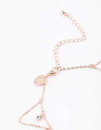 Rose Gold Diamante & Chain Loop Anklet - link has visual effect only