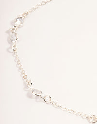 Silver Cubic Zirconia Station Anklet - link has visual effect only