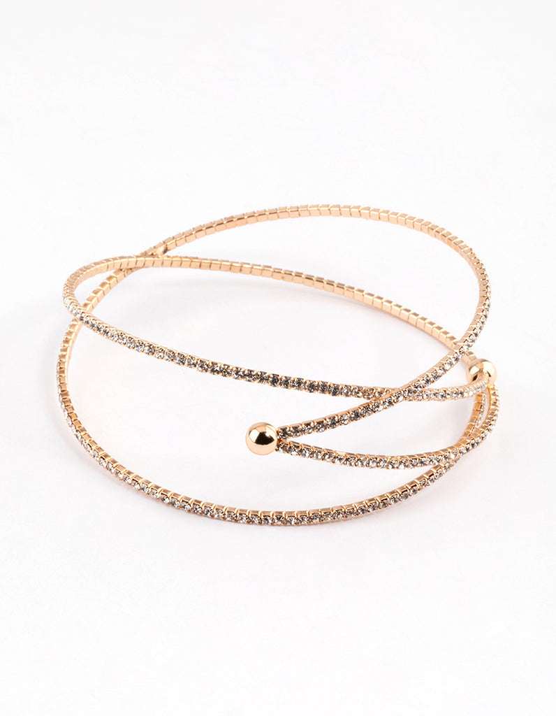 Gold Cupchain Double Arm Cuff