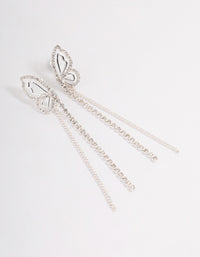 Silver Butterfly Wing Drop Earrings - link has visual effect only