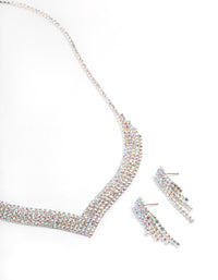 Silver DIamante Pointed Jewellery Set - link has visual effect only