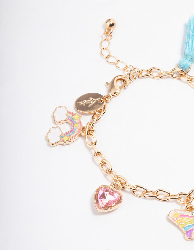 Kids Gold Bright Motif Charm Bracelet