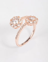 Rose Gold Round Double Wrap Ring - link has visual effect only