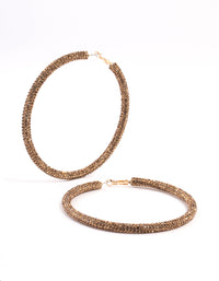 Gold Diamante Hoop Earrings - link has visual effect only