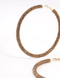 Gold Diamante Hoop Earrings - link has visual effect only