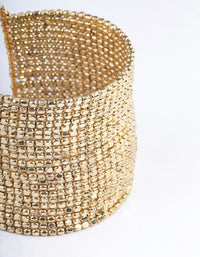 Gold Small Beaded Cuff Bangle - link has visual effect only