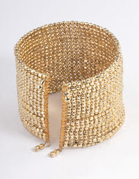 Gold Small Beaded Cuff Bangle - link has visual effect only