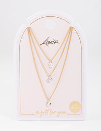 Gold Classic Diamante Layered Necklace - link has visual effect only