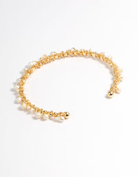 Gold Plated Freshwater Pearl Dainty Cuff Bracelet - link has visual effect only