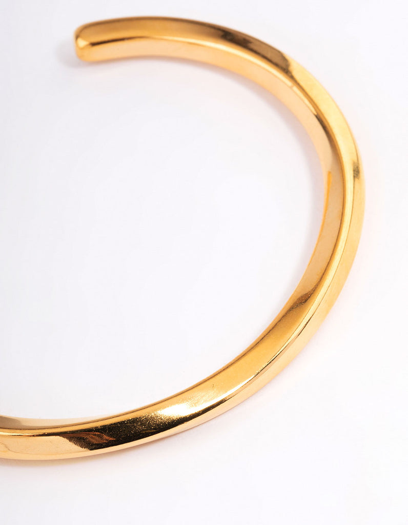 Gold Plated Stainless Steel Subtle Twist Cuff Bracelet