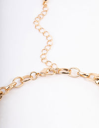 Black Mixed Oval Link Necklace - link has visual effect only