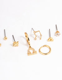 Gold Plated Libra Star Sign Ear Stackers - link has visual effect only